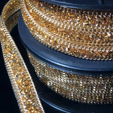 Iron on crystal with chain Trim