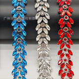 {2026 NEW}Hot Fix Beaded rhinestone Ribbon Resin Iron on Trim