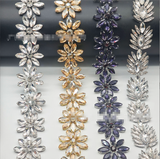 {2026 NEW}Hot Fix Beaded rhinestone Ribbon Resin Iron on Trim