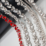 {2026 NEW}Hot Fix Beaded rhinestone Ribbon Resin Iron on Trim
