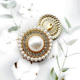 New-Pearl Opulence shank button with diamante