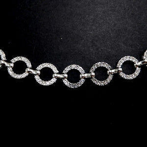NEW-round diamante ring chain