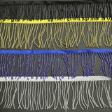 Bugle Beaded Fringe Trim on Satin ribbon