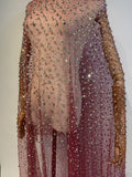 {2026 NEW}Silver Rhinestone Sprinkles Glitter lace fabric 50"