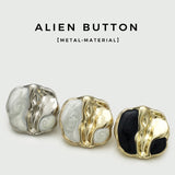 {2026 NEW} irregular two-tone metal and marbled enamel shank buttons