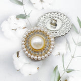 New-Pearl Opulence shank button with diamante