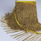 Bugle Beaded Fringe Trim on Satin ribbon