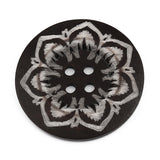 NEW - Wooden Button with Printed Snow Flake