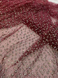 {2026 NEW}Silver Rhinestone Sprinkles Glitter lace fabric 50"