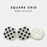 Black/White check + diamante shank button
