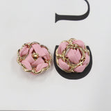 New -Leather And Metal Closure Lambskin Chain Buttons