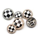 Black/White check shank button