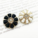 Weaved metal flower shank button