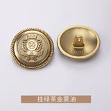 Vintage British Style Metal Buttons Wheat Ear Shield Badge College Style