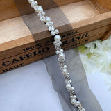 NEW - Bridal Beaded Pearl & Diamanté Trim
