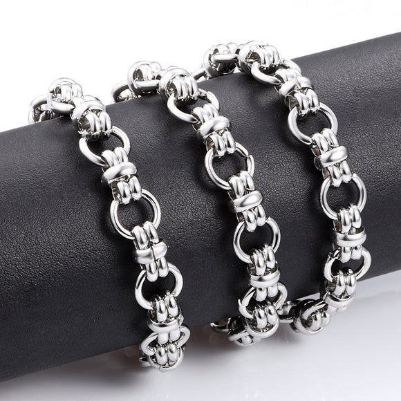 NEW-Sterling Silver Hollow Fancy Link Chain