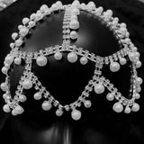 {2026 NEW}Rhinestone Mesh Headpiece Cap Silver Roaring 20s Crystal Flapper Head Chai