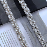 NEW - Bridal Beaded Pearl & Diamanté Trim