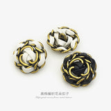 New -Leather And Metal Closure Lambskin Chain Buttons
