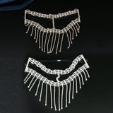 {2026 NEW}Rhinestone Mesh Headpiece Cap Silver Roaring 20s Crystal Flapper Head Chai