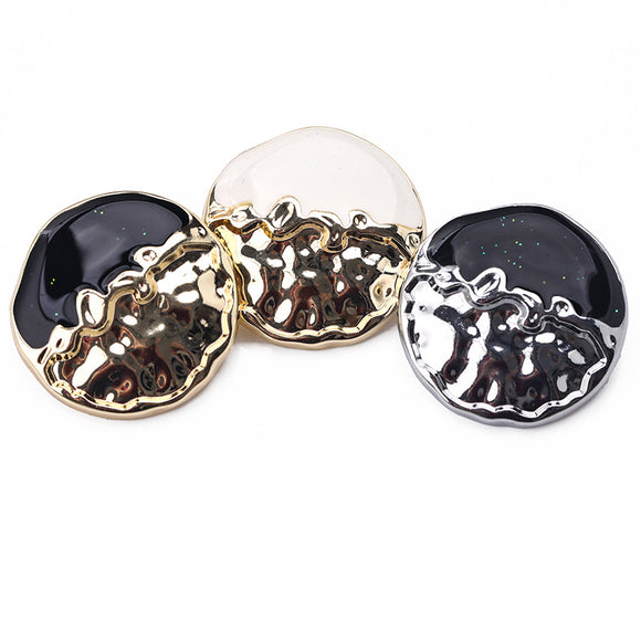 New- two tone oil drop metal shank buttons