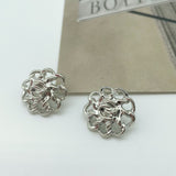 NEW - Metal whre flower shape shank buttons