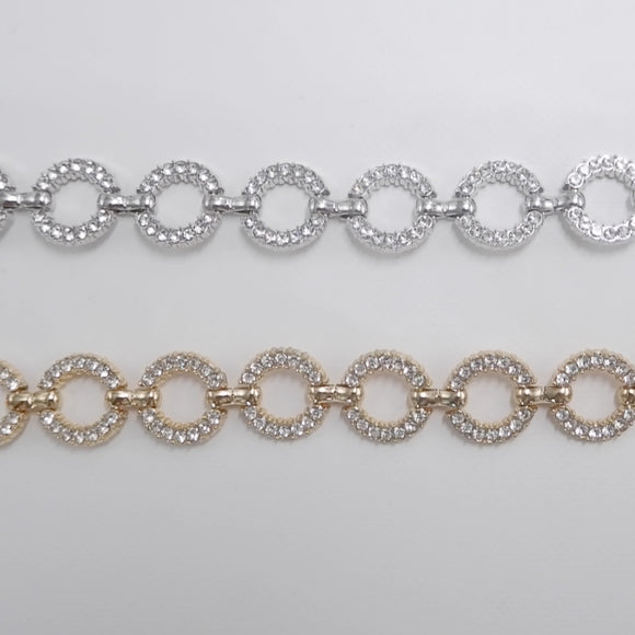 NEW-round diamante ring chain