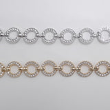 NEW-round diamante ring chain