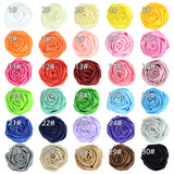Handmade Satin Rose Ribbon Rosettes Fabric Flower Appliques Foh