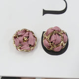 New -Leather And Metal Closure Lambskin Chain Buttons
