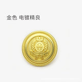 Vintage British Style Metal Buttons Wheat Ear Shield Badge College Style
