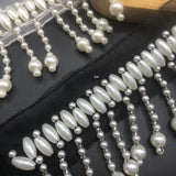 New - pearl fringe on mesh tape