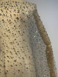 {2026 NEW}Silver Rhinestone Sprinkles Glitter lace fabric 50"