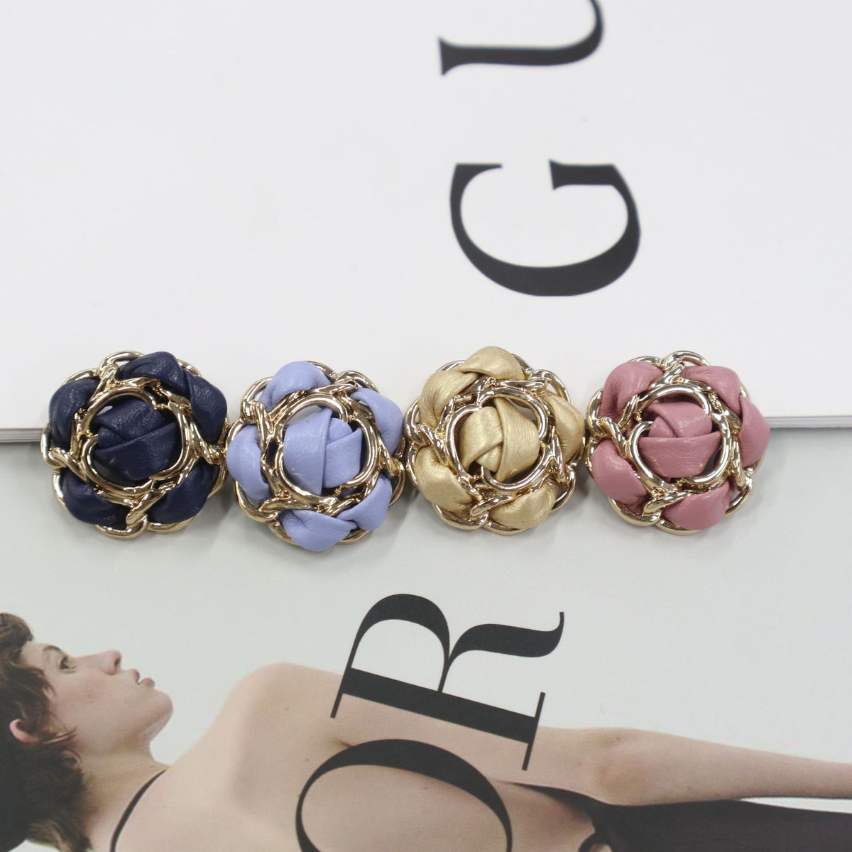 New -Leather And Metal Closure Lambskin Chain Buttons – www ...