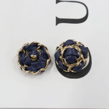 New -Leather And Metal Closure Lambskin Chain Buttons