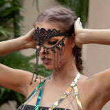NEW-Personalised luxury masquerade tassel mask