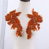 Sew on Heavy Luxury Glass Rhinestone Embroidered Flower Applique on mesh