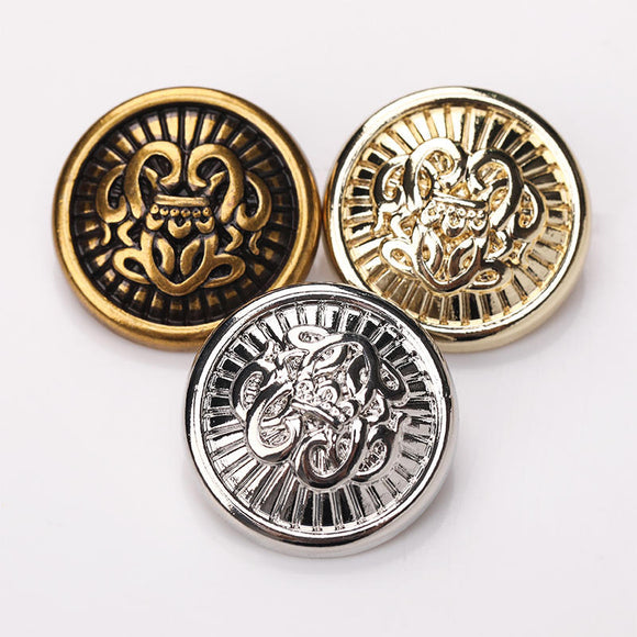 Retro Style Round Metal Shank Button