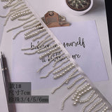 NEW - pearl fringe on grosgrain tape