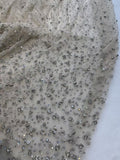{2026 NEW}Silver Rhinestone Sprinkles Glitter lace fabric 50"
