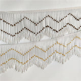 New - wave Seed beading fringe in satin tape