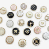 New- Retro Round Pearl & Rose metal  Buttons Hand Sewing