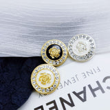 New- Retro Round Pearl & Rose metal  Buttons Hand Sewing