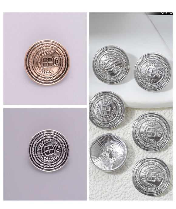Crest Emblem Metal Shank Buttons