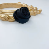 Handmade Satin Rose Ribbon Rosettes Fabric Flower Appliques Foh