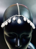 {2026 NEW}Rhinestone Mesh Headpiece Cap Silver Roaring 20s Crystal Flapper Head Chai