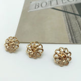 NEW - Metal whre flower shape shank buttons
