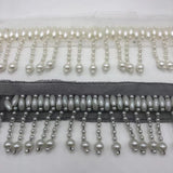 New - pearl fringe on mesh tape