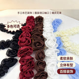 {2026 NEW} Colorful 3D chiffon rose flower lace edge trim