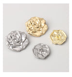 New - metal rose shank buttons